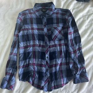 Rails plaid button up size small